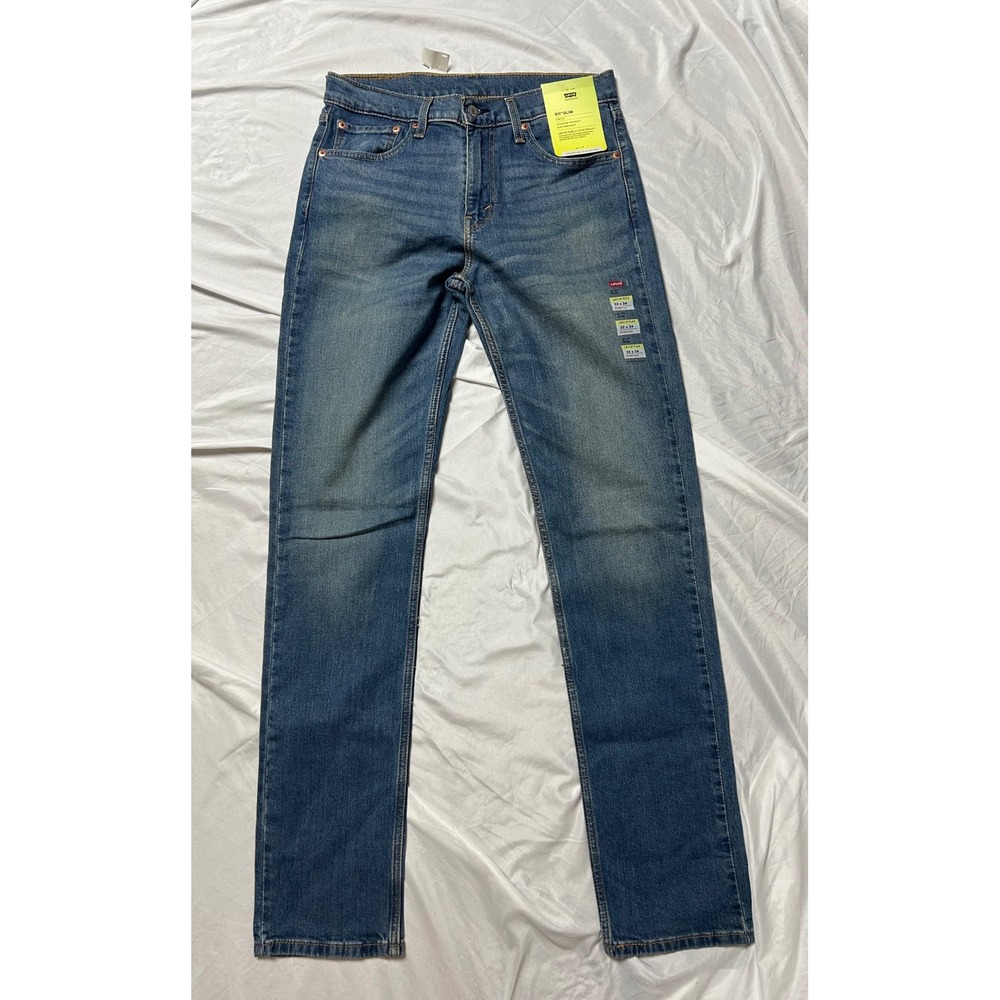 Levis 511 Slim Fit Mens Jeans 32x34 Medium Wash Blue Stretch Work 04511-4908 NWT